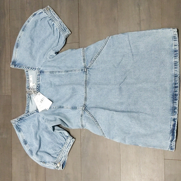 MANGO Puff Sleeve Denim Dress - Picture 6 of 7